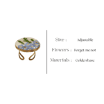 Adjustable golden ring with flowers