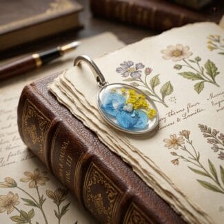 Close-up of Arctic Starshine bookmark with a pearl