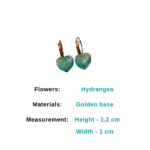 blue heart resin earrings with golden base
