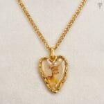 Golden Fawn Heart Pendant