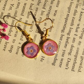 Gold hook forget me not earrings