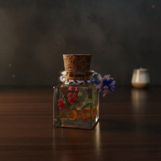 Morning Dew Glass Garden with preserved hydrangea and oil