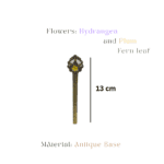 Antique bronze ruler bookmark with real purple flowers by Mystik Falls