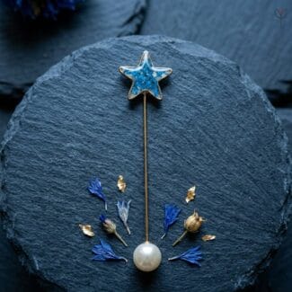 Queen’s Wand Resin Brooch by Mystik Falls with pearl detail