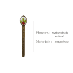 Antique bronze ruler bookmark featuring real pressed flowers by Mystikfalls
