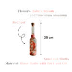Red floral glass garden with apple charm and crimson twine