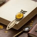 Handcrafted resin bookmark with an owl motif