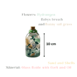Sea inspired preserved flower glass bottle decor
