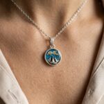 Handcrafted silver necklace featuring the Frosted Alpine Pendant