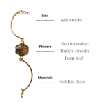 Sincere Memories Bracelet with real flowers inside a golden frame