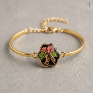 Sincere Memories Bracelet handcrafted with real flowers and resin