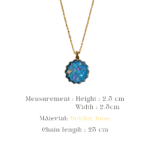 Scalloped gold-framed pendant with a sparkling night sky resin effect