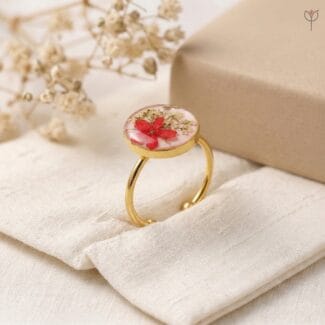 Sweet lace flower ring with real Queen Anne’s lace