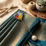 Vasant Heart resin brooch with real hydrangea flowers