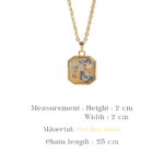 Antique style butterfly motif pendant with a thick gold border