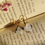 White hydrangea resin drop earrings