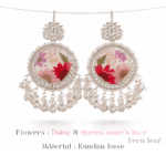 Moonlit Meadow Jhumka by MystikFalls showcasing elegant white resin