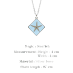 Real starfish silver resin pendant necklace