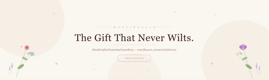 Gifting idea banner mystikfalls Real Flower Jewellery Gifts India