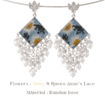 Nyra floral kundan jhumka earrings handcrafted with preserved botanicals