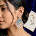 Nyra Kundan Jhumka worn to show the elegant square-drop design