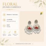 Frost Lily Resin Jhumka product details - real flower, kundan finish specifications
