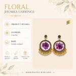 Lilac Veil Resin Jhumka product details - real flower, oxidised finish specifications