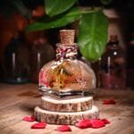 Gypsy Garden Glass Garden with real preserved hydrangea and baby's breath in mineral oil arch bottle by MystikFalls