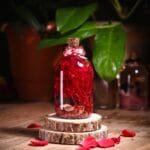 Pink Spellbound Glass Garden with real preserved pink flowers in mineral oil cork bottle by MystikFalls
