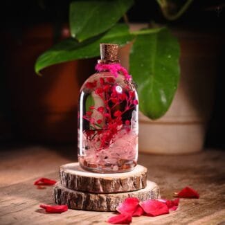 Soft Rosy Ocean Preserved Glass Garden with real hydrangea and baby's breath in mineral oil by MystikFalls
