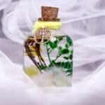 Sunlight On The Forest Glass Garden displayed as nature inspired earthy botanical home decor on a wooden shelf
