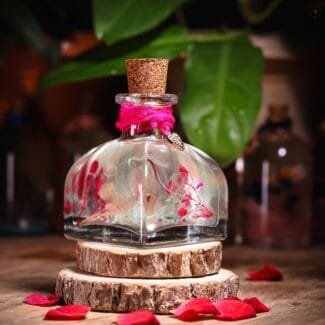 Whispers Of Baby’s Breath Preserved Glass Garden displayed as elegant floral home decor on a shelf