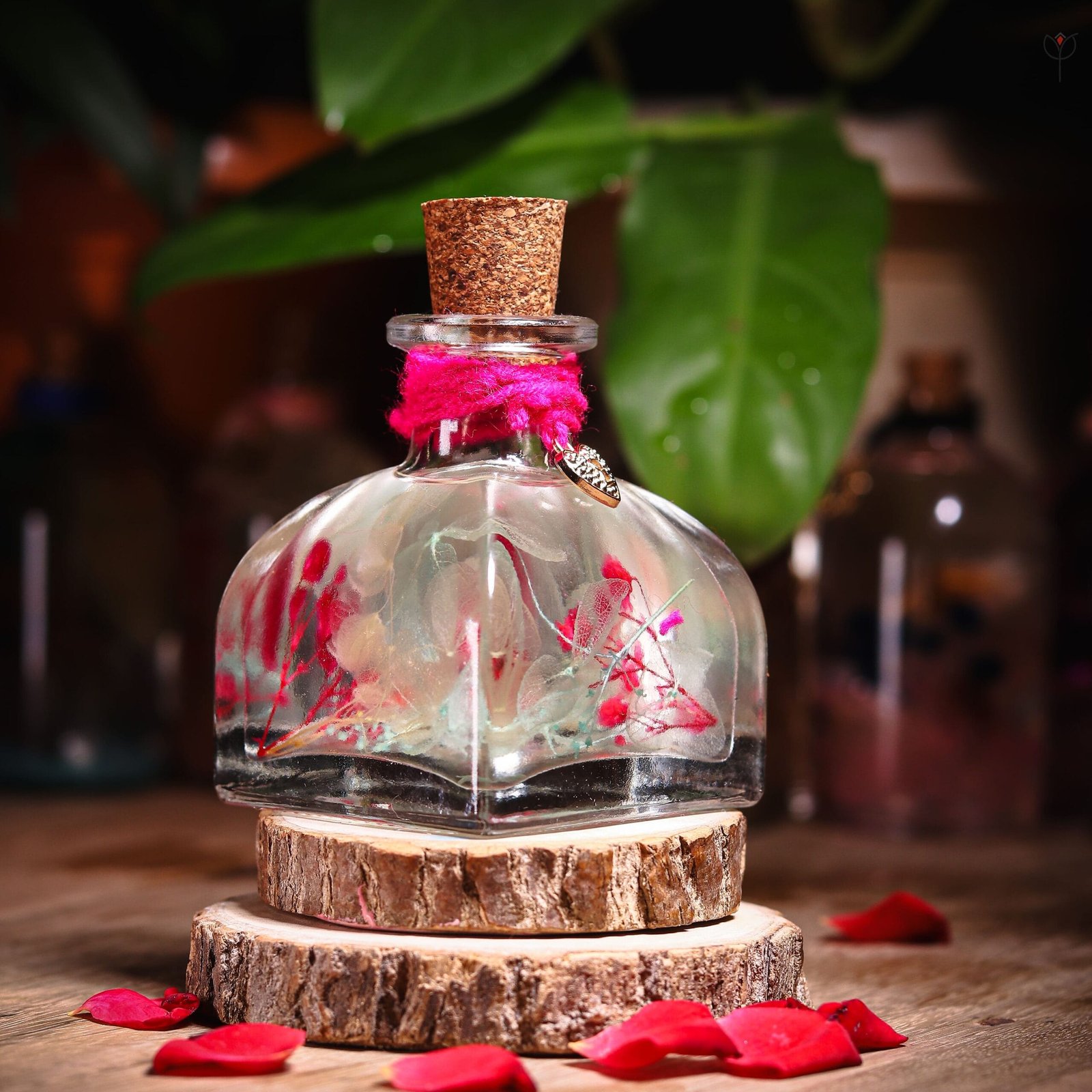 Whispers Of Baby’s Breath Preserved Glass Garden displayed as elegant floral home decor on a shelf