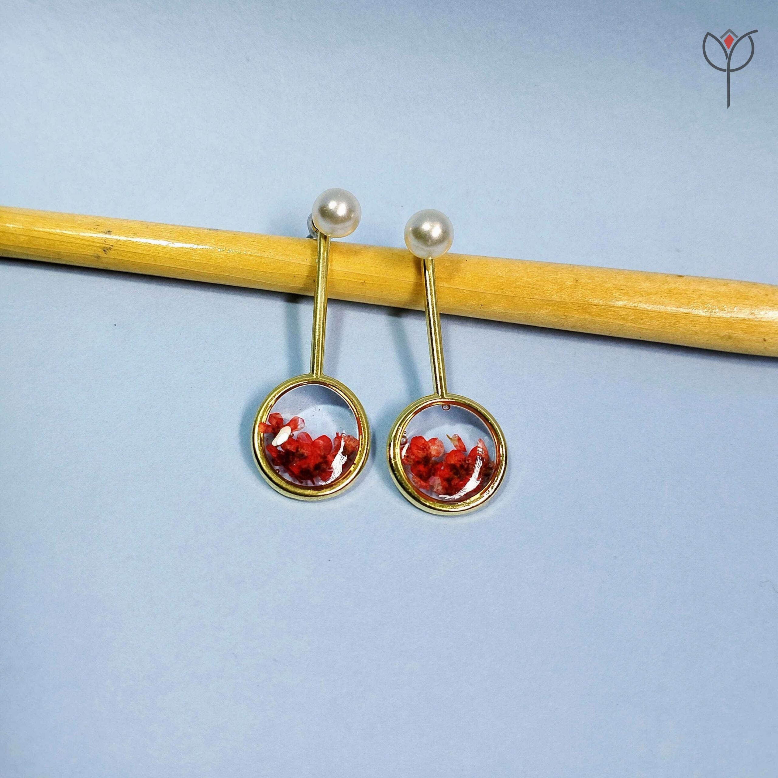 Blush Ember Earrings front view