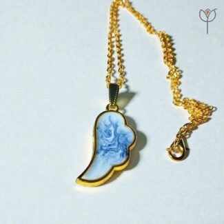 Celestia Wing Pendant front view showcasing the wing design necklace