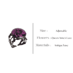 Close-up of Antique Forest resin ring with preserved flower