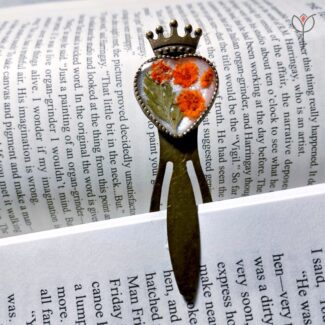 Vintage style Floral Crown Bookmark featuring real flowers