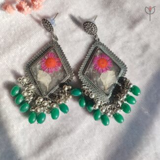 Florentia Resin Jhumka made with real aster