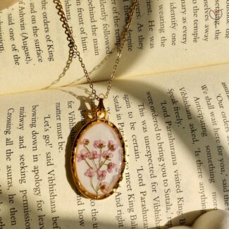Meadow Whisper Pendant made with real dried flowers