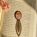 Pressed flower resin bookmark with antique finish