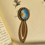 Handcrafted Sunny Spring bookmark with real daisy